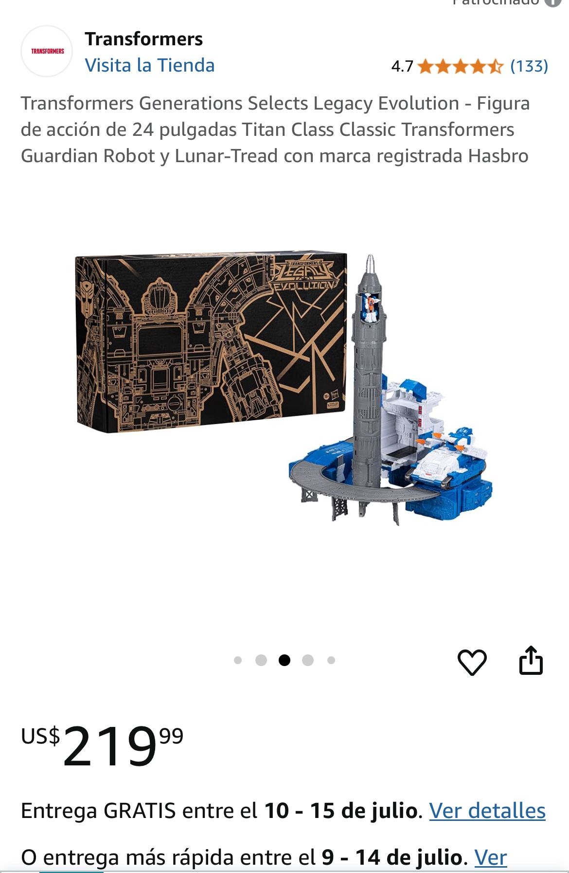 Transformers Generations Selects Legacy Evolution - Figura de acción de 24 pulgadas Titan Class Classic Transformers Guardian Robot y Lunar-Tread con