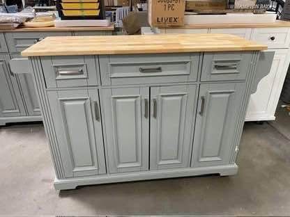 New Assembled 54" Kitchen Island on Wheels w/ Drop Leaf Rolling Storage Kitchen Cart