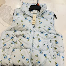 NWT:Blue No Boundaries Puffer Vest LoveShackFancy Dupe TikTok Viral M