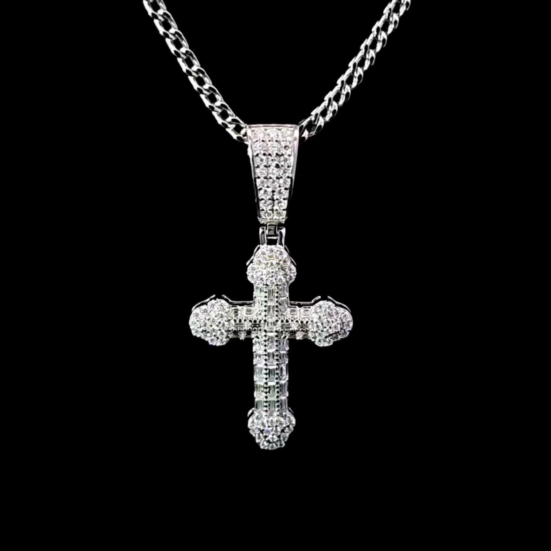 Sterling Silver VVS Moissanite 0.95 CTW with 20" Franco Chain