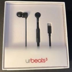 Beats by Dr Dre urBeats 3 Earphone [ Matte BLACK + Lightning Connector ] NEW