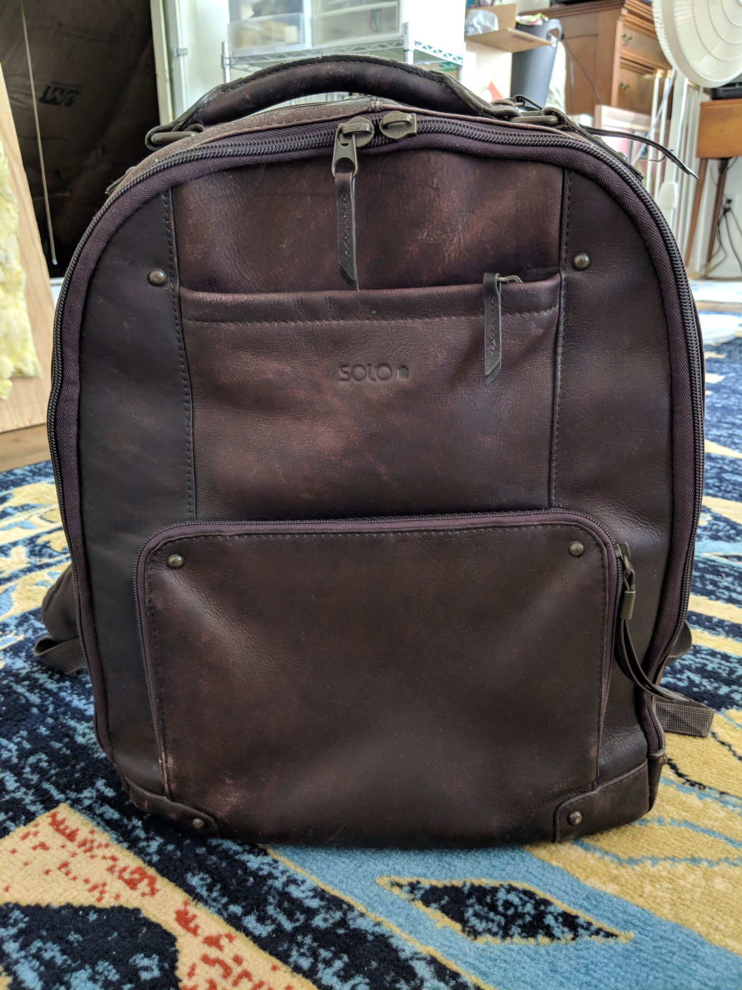 Solo Leather Laptop Backpack