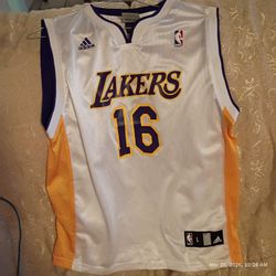 Pau Gasol Lakers Sunday White Jersey 