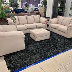 Darcy Stone Living Room Set (SOFA and LOVESEAT)
