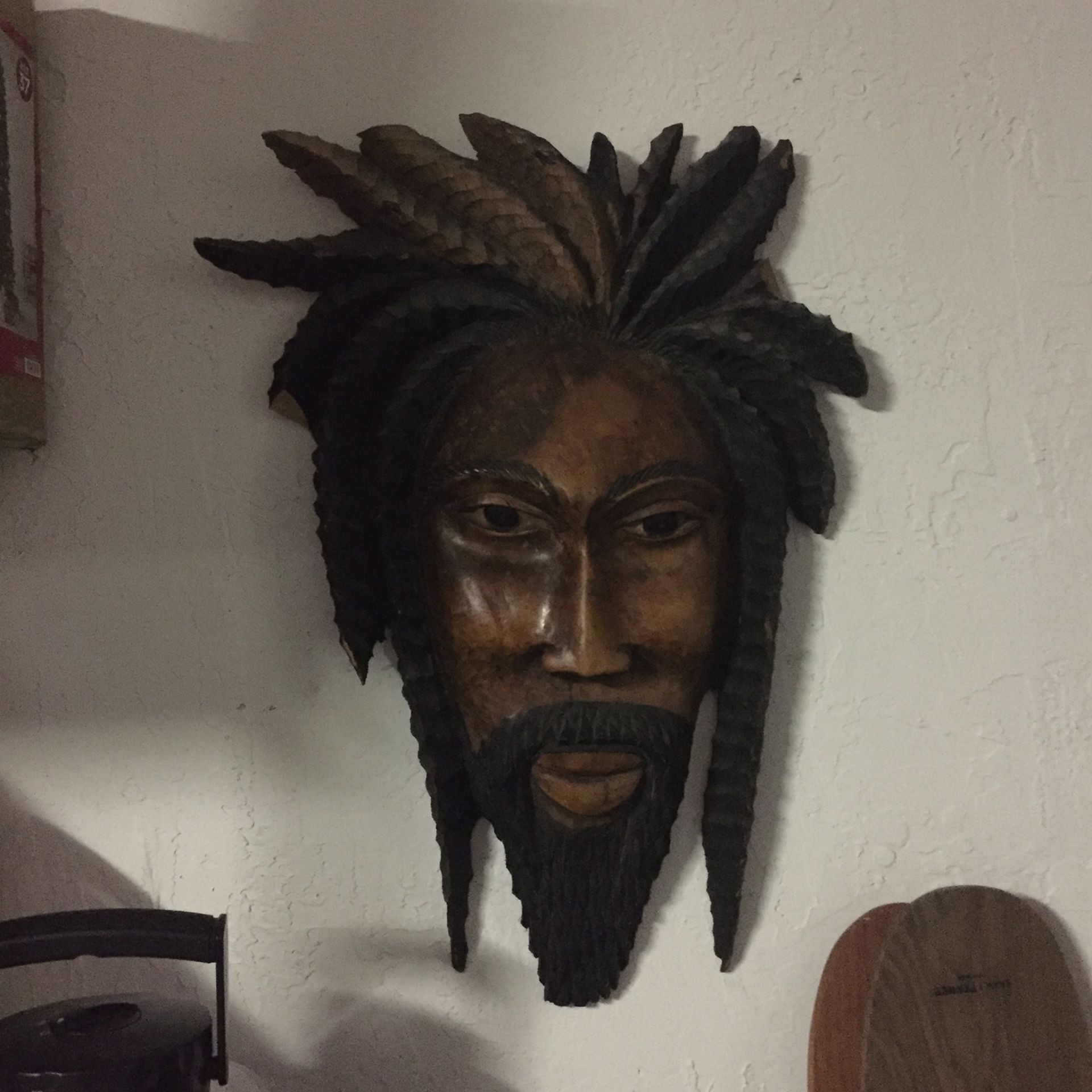 Jamaican Wood Face Carving
