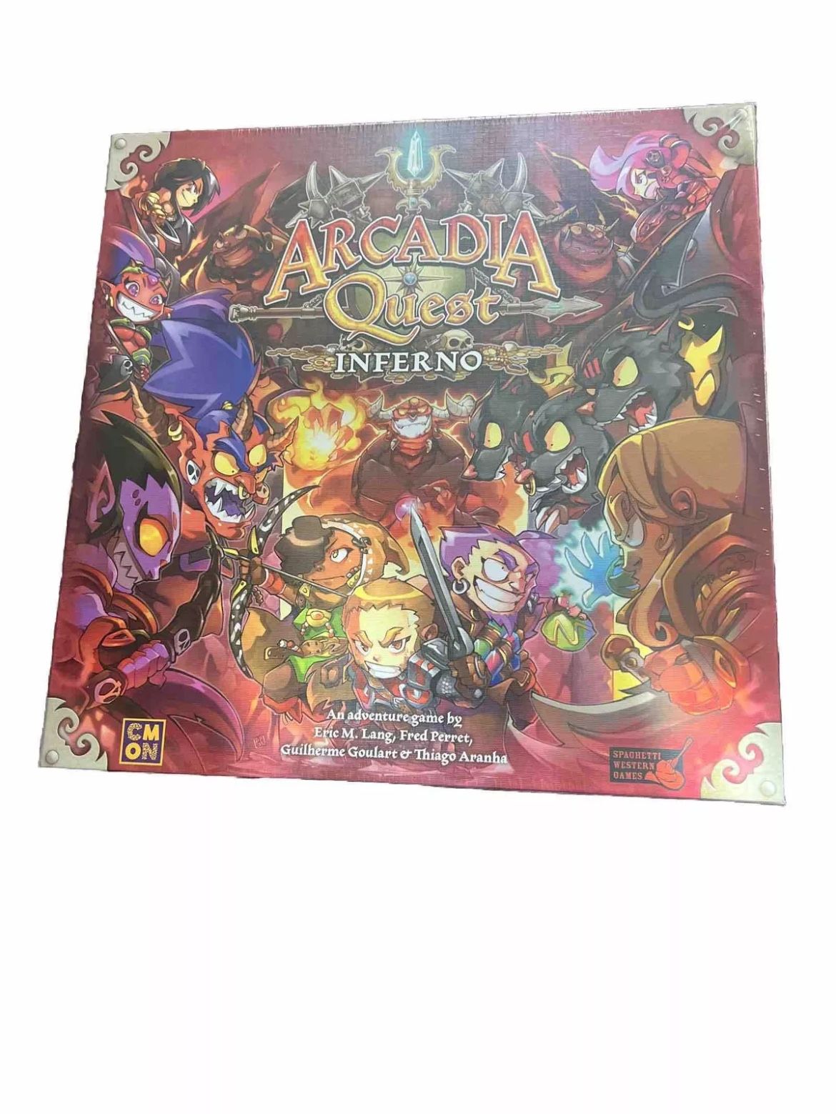 Arcadia Quest Inferno Board Game CMON NEW - 36 MINIATURES