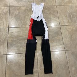 Men’s Cycling Bibs Fleece Lined Pants Size Small Coconut Ropamo Red Black White