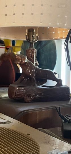 1950s era panther lamp with shade