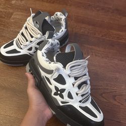 Grey/White LV Skate Sneakers