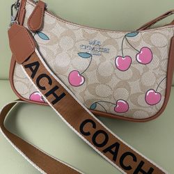 S Coach cherry print crossbody
