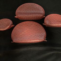 New Set Of Four Faux Ostrich Makeup bags 