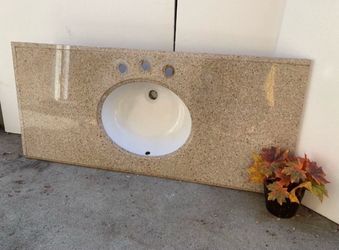 Granite Single-Sink Vanity Top with Sink - Excellent Condition!