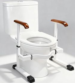 Toilet Safety Rails for Elderly with Solid Wood Handles - New!