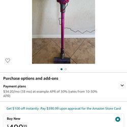 Dyson V7 Motorhead Cordless Stick Vacuum Cleaner, Fuchsia (227591-01)