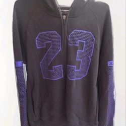 Jordan Full Zip Hoodie Black Purple Graphic Print Men's Size L