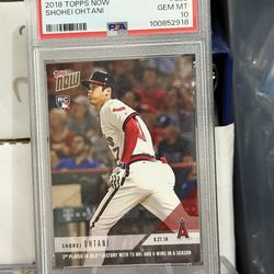 2018  TOPPS NOW Baseball SHOHEI OHTANI RC ROOKIE CARD PSA 10