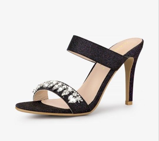 Allegra K Open Toe Stiletto Heel Sandals