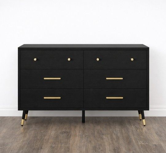 🖤✨️ BRAND NEW Modern Black 6-Drawer Dresser - DWVO