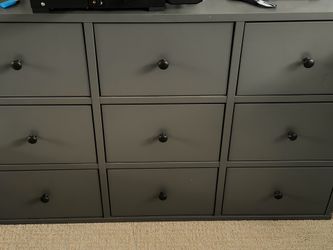 IKEA BRYGGJA 9 drawer storage dresser gray