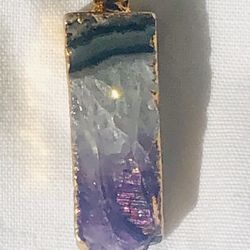 Gold Dipped Amethyst Pendant 