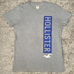 Hollister California Men’s S Gray Crew Neck Graphic Logo Short Sleeve T-Shirt 