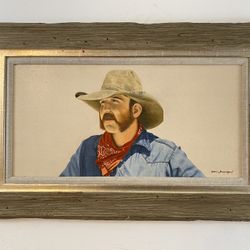 Oil painting of wood panel by Walter Johnson