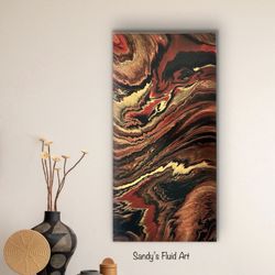 Fluid Art Original Painting, 15”x 30”x 1.5”