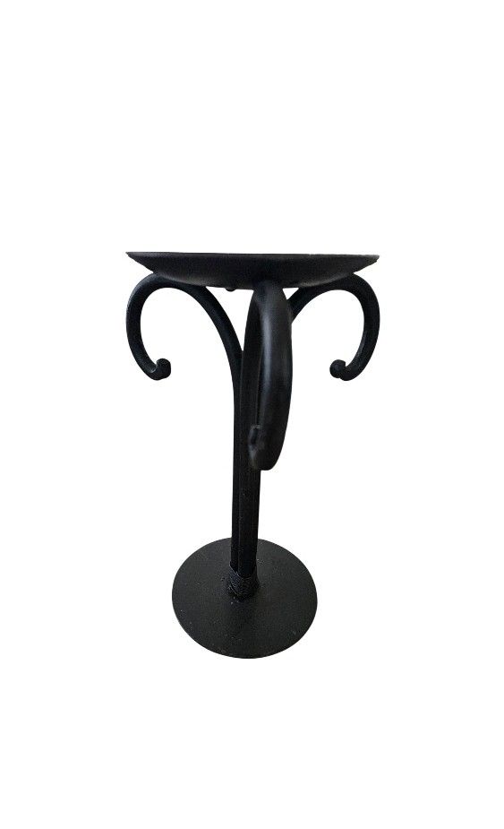 Iron Scroll Candle Stand, Wrought Iron Pedestal