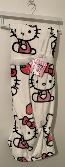 Hello Kitty Strawberry Plush Throw Blanket  50 X 70