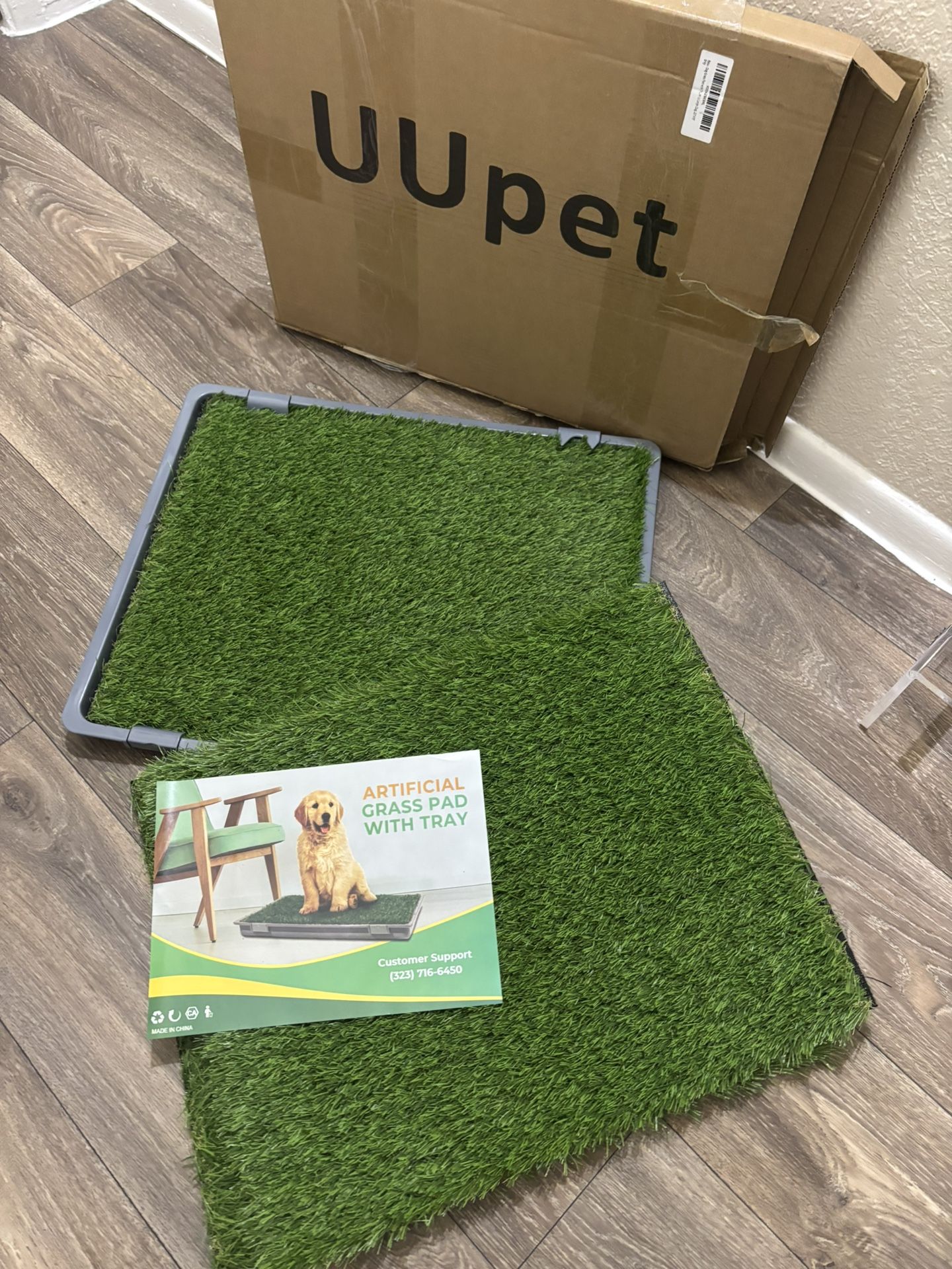 Dog Grass Pad with Tray: Reusable Training Pad with 2-Pack Replaceable Artificial Grass - Quick Absorbent Indoor Portable Dog Patio Potty, Washable Pe