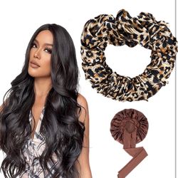 Brand: ATROCH Leopard Hair Curlers to Sleep in with Sleep Bonnet – No Heatless Hair Curler for Women, Soft Overnight Rollers. Brand new. Never been us