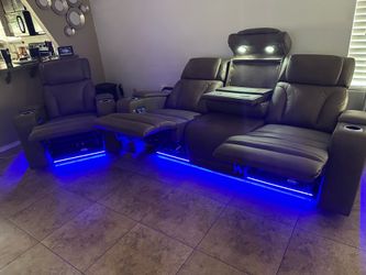 Couch, recliner and coffee table
