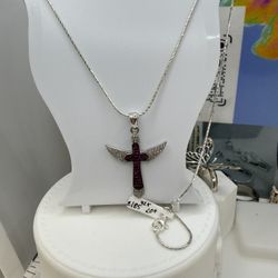 925 Sterling Silver Chain and Pendant 20” Chain Cadena Y Dije De Plata 20” Pulgadas 