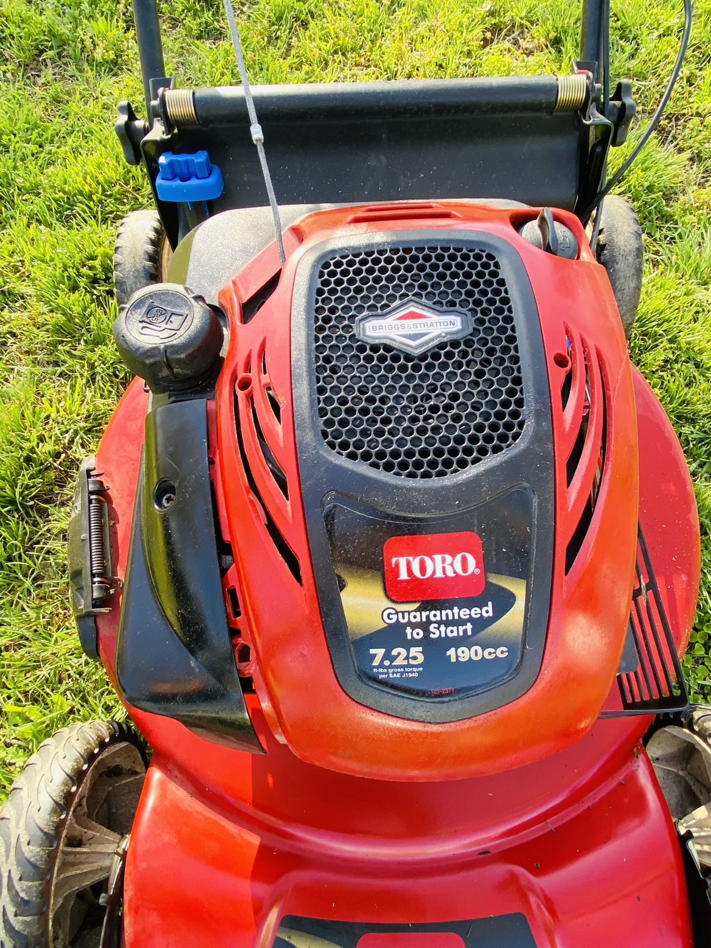 Toro guaranteed to start 7.25 190cc best sale