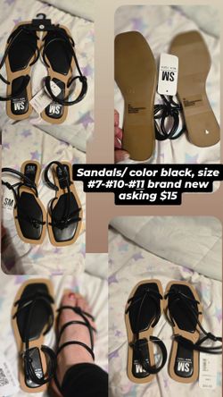 Sandals Black Color Aize #7,10, And 11
