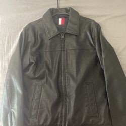 Tommy Hilfiger  Black Leather Jacket (New) 
