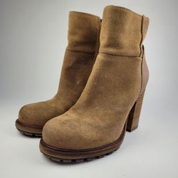 Sam Edelman Women's Tan FRANKLIN Whiskey Lea Booties Size 7.5M 