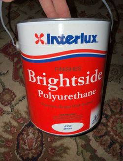 Brightside Interlux Polyurethane High Gloss Paint Painting Premium Single Part Enamel White Boat Boats Marine Marina Beach Sea Ocean