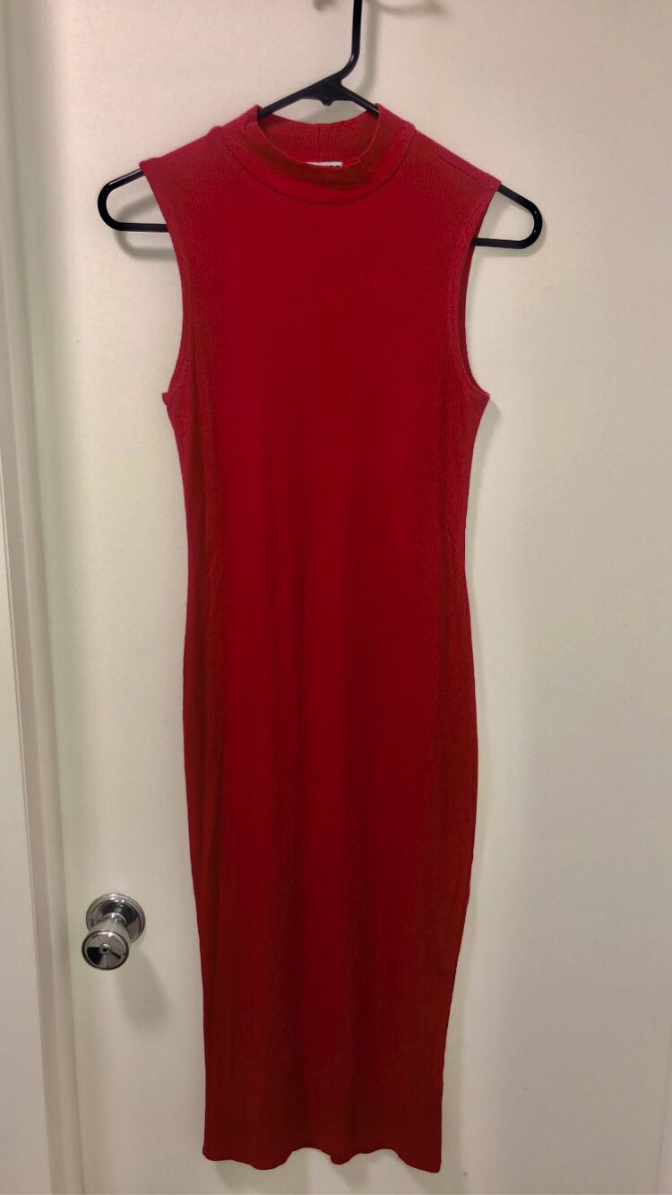 Fashinova Red Midi Dress Size Small