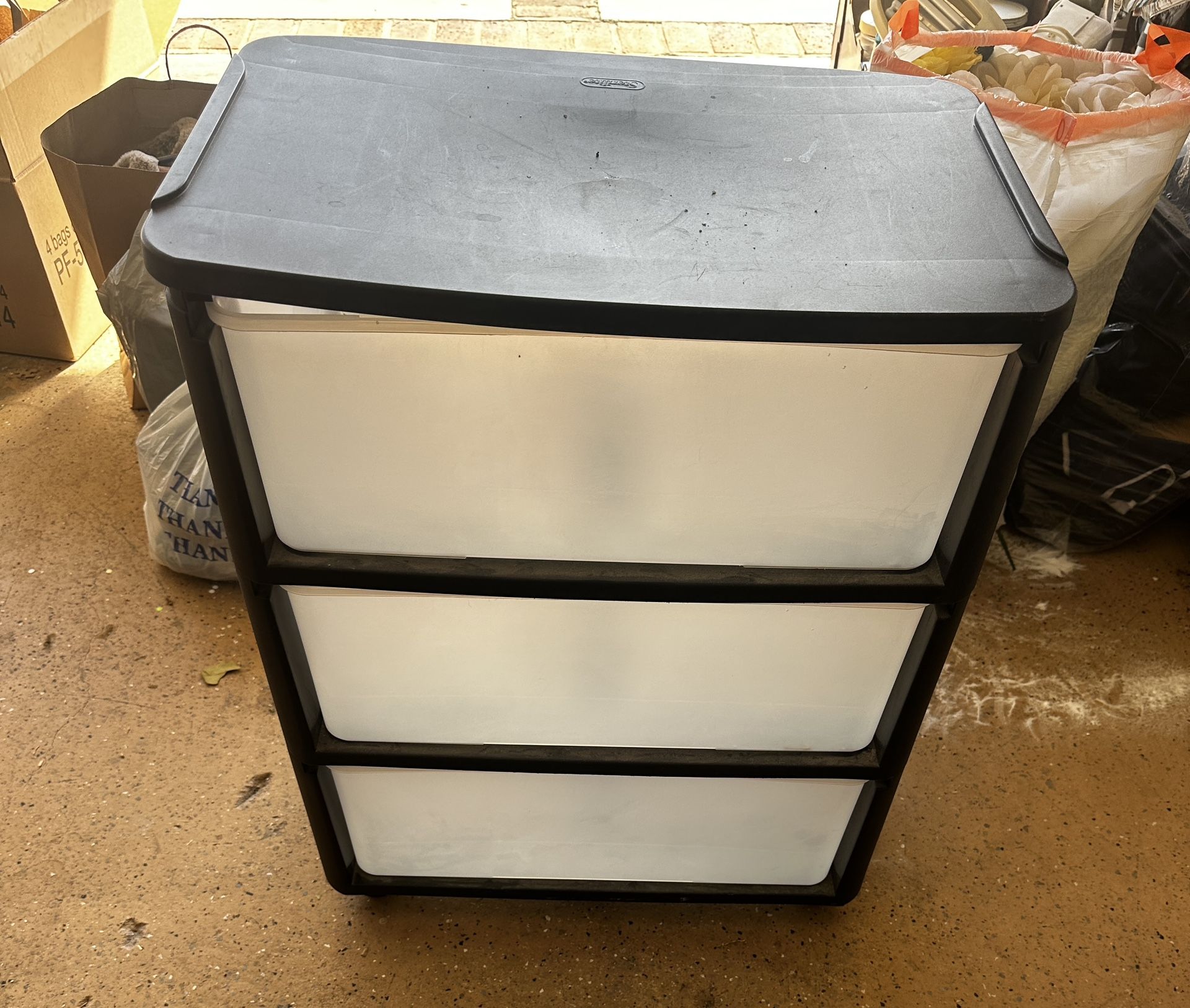 3 Drawer Plastic Organizer On Wheels