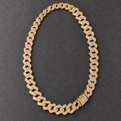 Gold-Tone Iced Out Cuban Link Chain