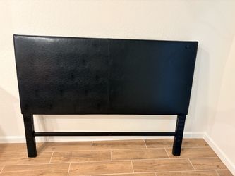 Queen platform bed frame with headboard and footboard