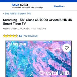 58" CRYSTAL 4K SAMSUNG SMART TV CLEARANCE!!!