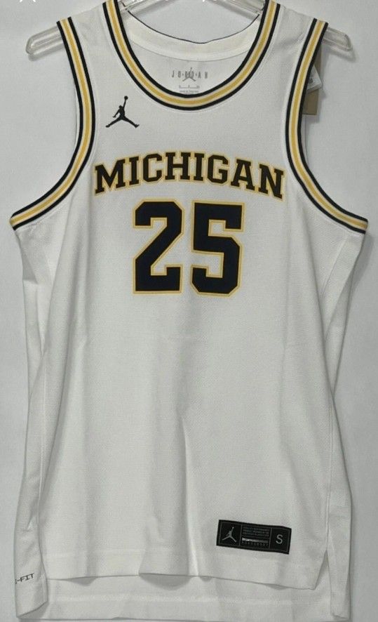 Nike Jordan Michigan Wolverines White #25  Basketball Jersey 