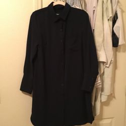 Black Long button Up Shirt