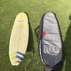 Malibu Long Board With Board Bag And Fins