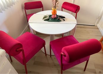 4 Velvet Upholstered Side Chairs
