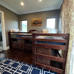 Two Bunk Beds With Drawers And Mattress 