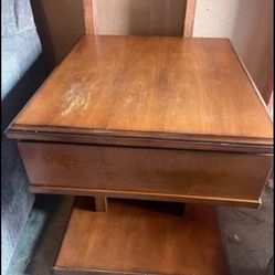 End table with chargers