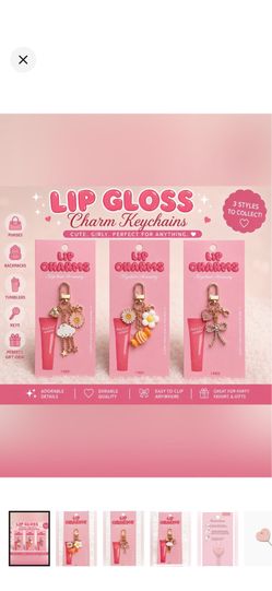 Lip Gloss/ Keychains Charms set of 3